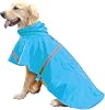 HAPEE Dog Raincoats for Large Dogs with Reflective Strip Hoodie,Rain Poncho Jacket for Dogs C3-Lake Blue