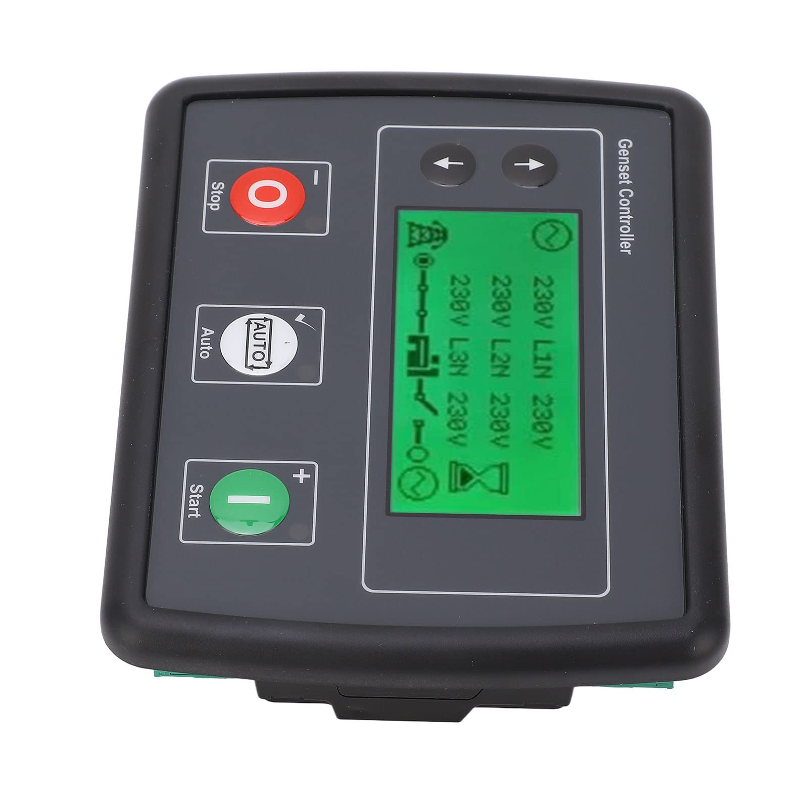 Controlador de Generador de Arranque Automático, Controlador de Generador Monitoreo en Tiempo Real Trifásico Fácil de Leer Varias Protecciones 600 VCA Parada Automática para Uso