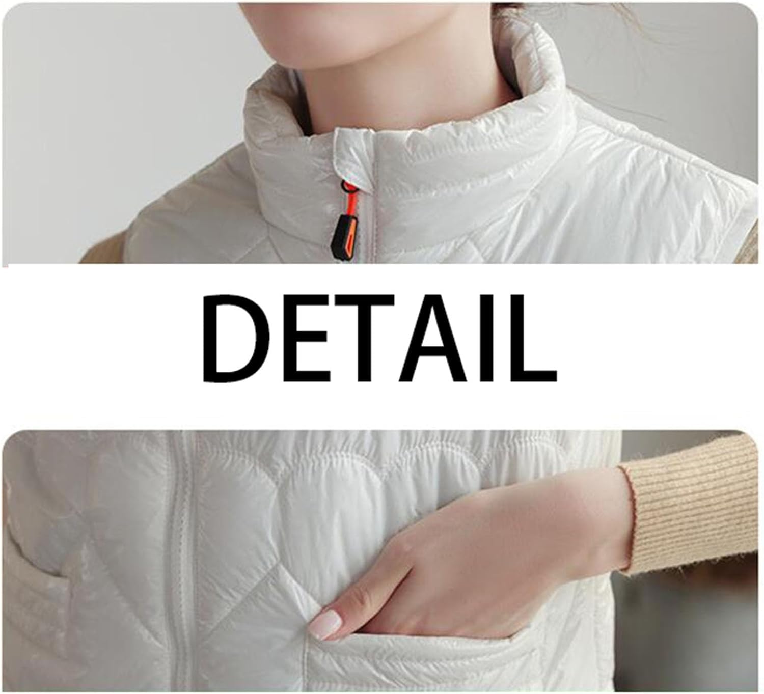 Electric Heated Vest Women's Fashion Jacket Winter Warmth 15-Zone Heating Adjustable Temperature (Battery Pack Not Included)
