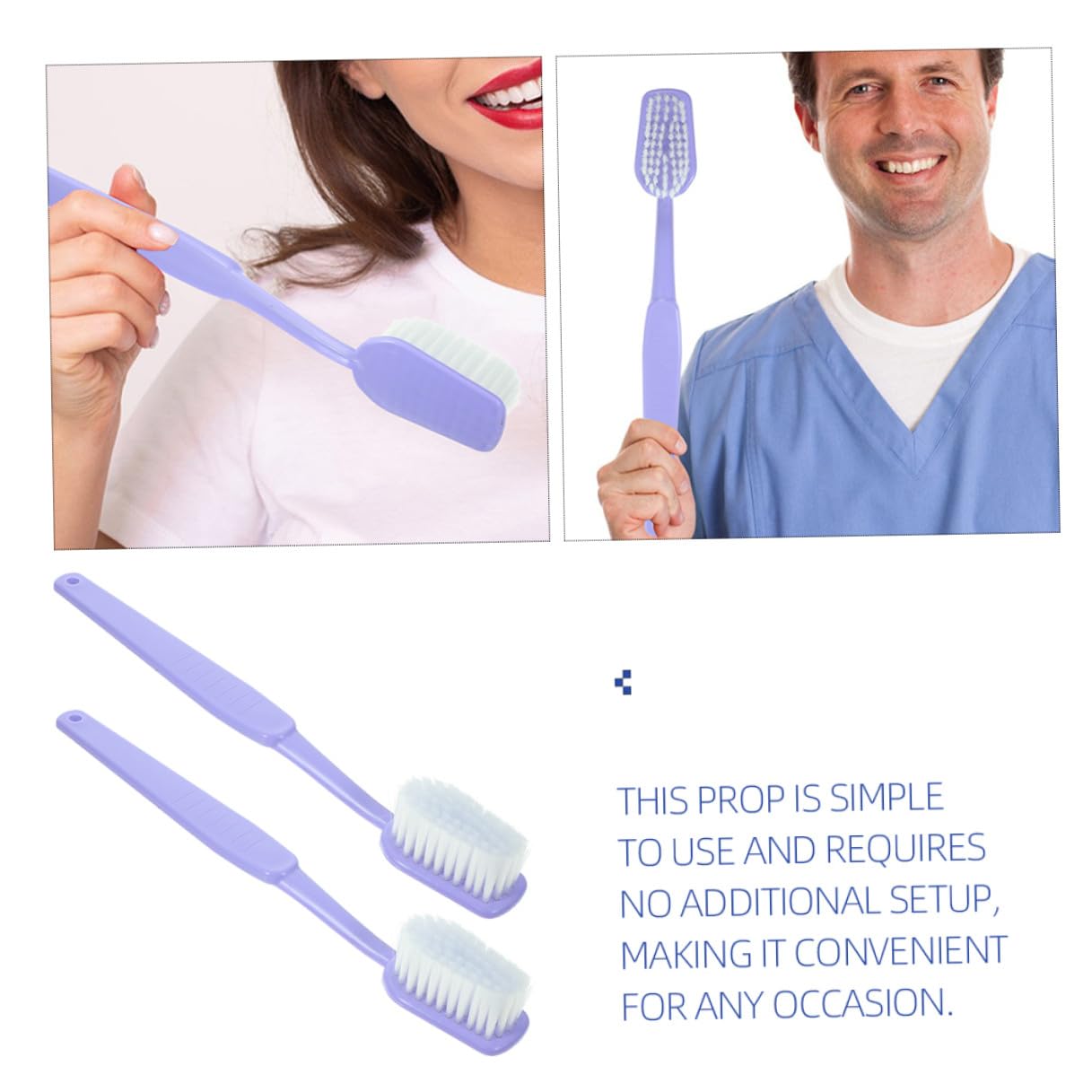 2 Stück Riesige Zahnbürsten Party Requisiten aus Robustem Material in Lavendel für Hochzeiten Geburtstage und Halloween Fotobox
