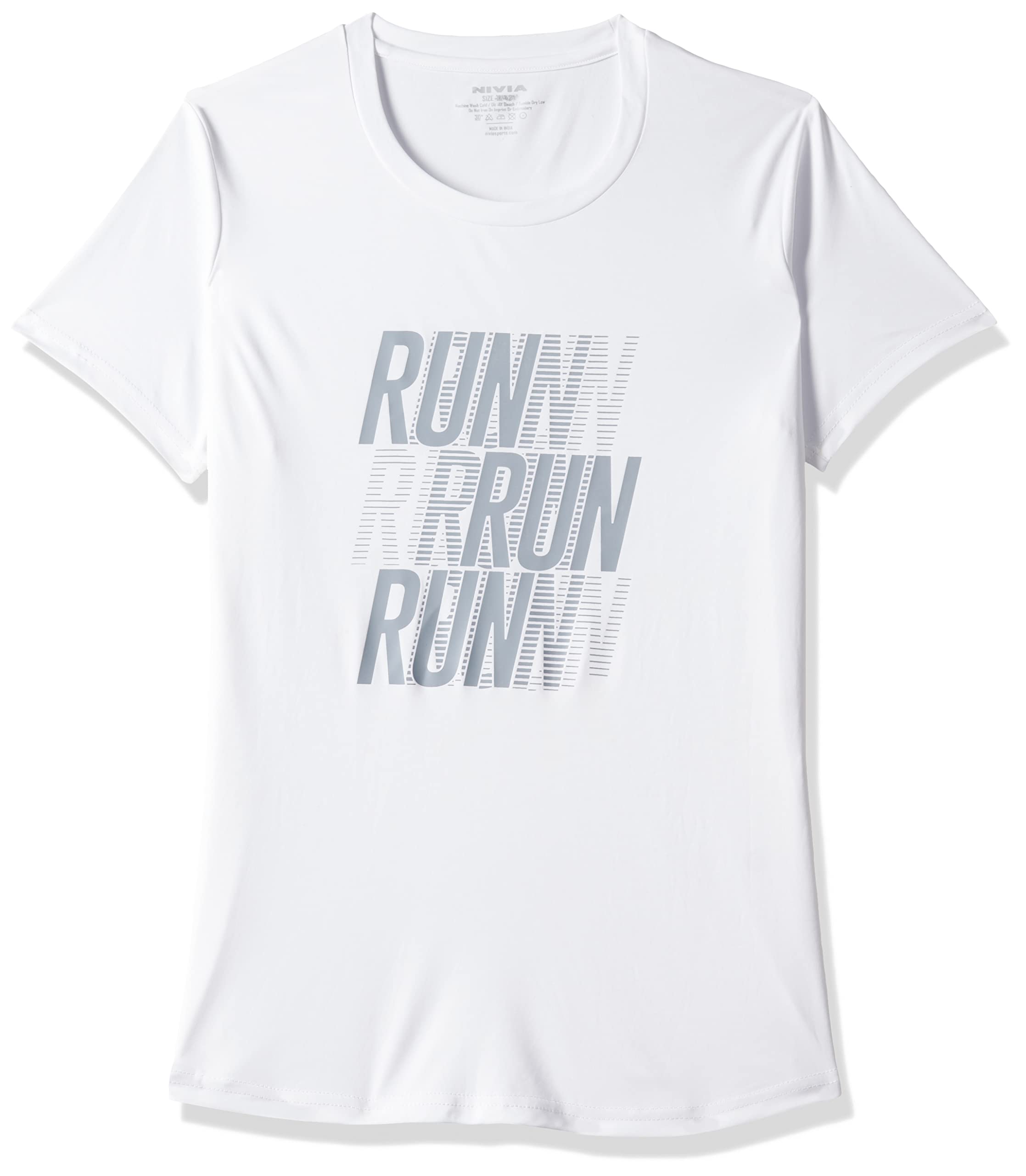 Nivia Nitro-9 -Round Tee (Half Sleeve) - Women Size - XL (White)