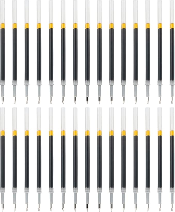 Lanxivi 30 PCS Gel Pen Refill 0.5mm Black Ink Replacement