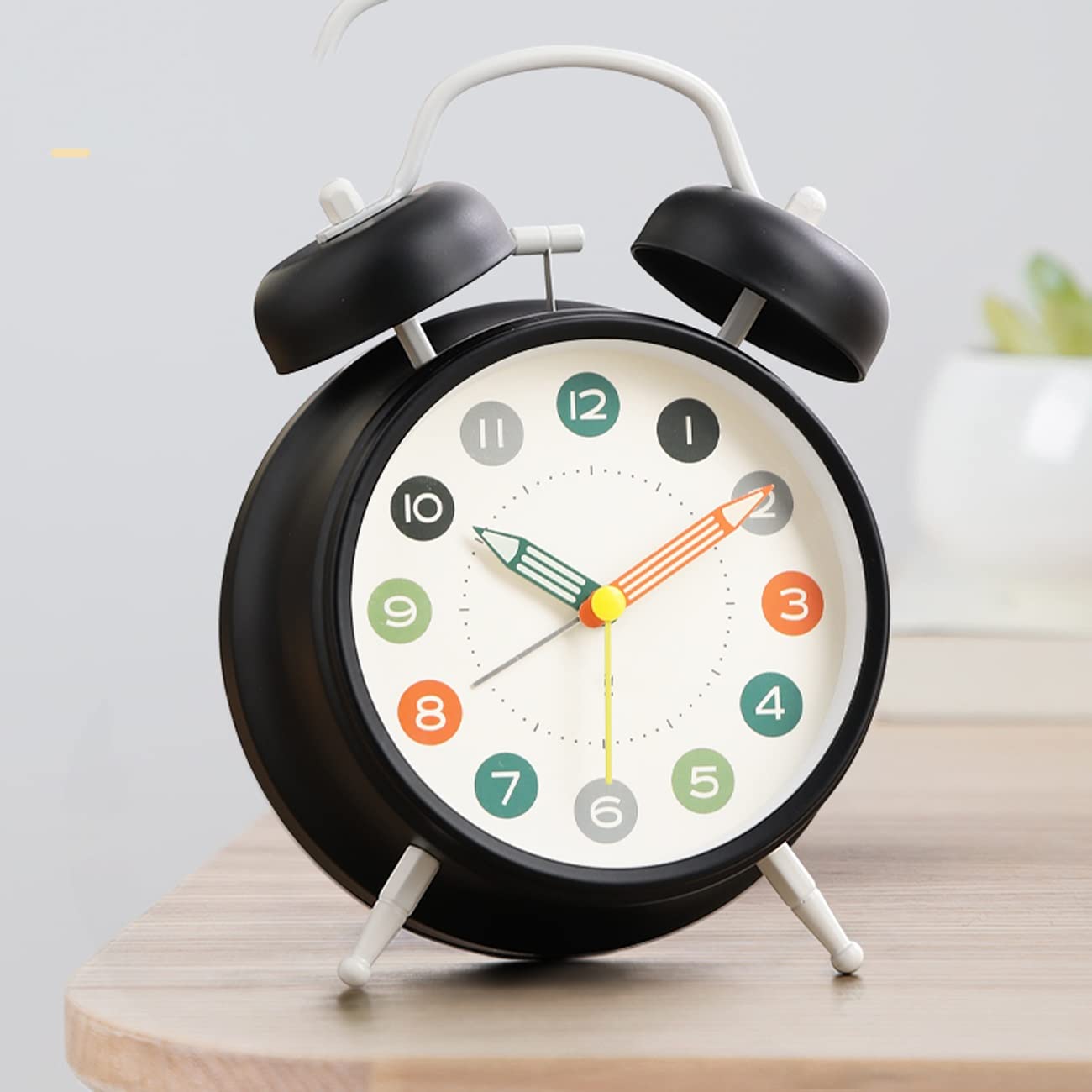 Despertador, Reloj de Noche con diseño Dibujos Animados(Black,3in)