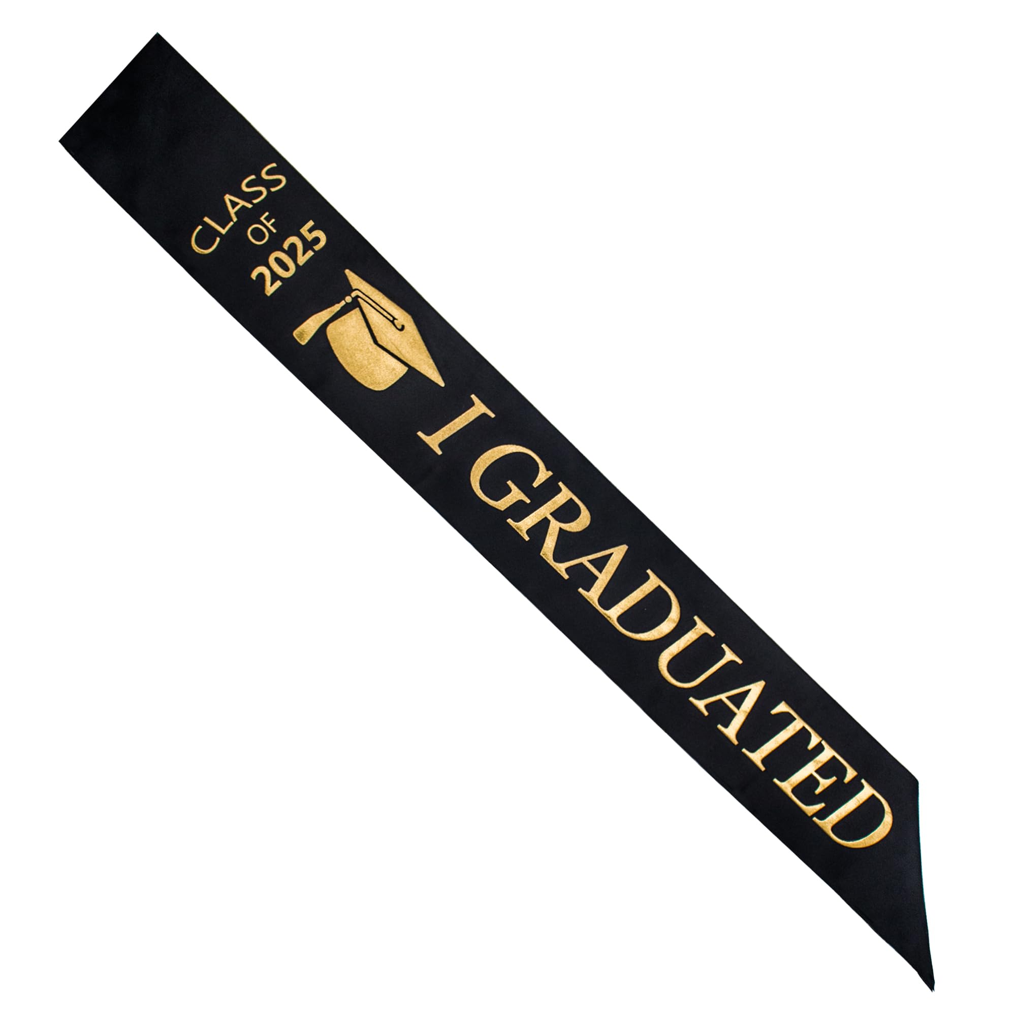 Graduatepro Women's Black Graduation Sash 2025 Decoration Graduated Gift Party For Man Congratulations