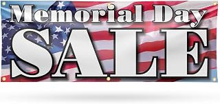 Memorial Day Sale Banner Sign 24 Inch x 72 Inch | 13 oz Vinyl with Metal Grommets | Heavy-Duty Single-Sided Outdoor Durable Printed High-Quality Weatherproof | Made in the USA