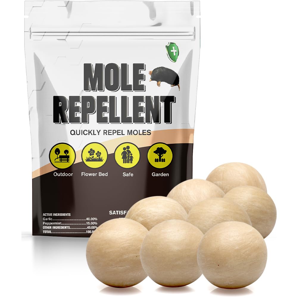Mole Repellent for Lawns, Groundhog Repellent Outdoor, Armadillo Repellent, Safe for Family & Pets, 8 Packs
