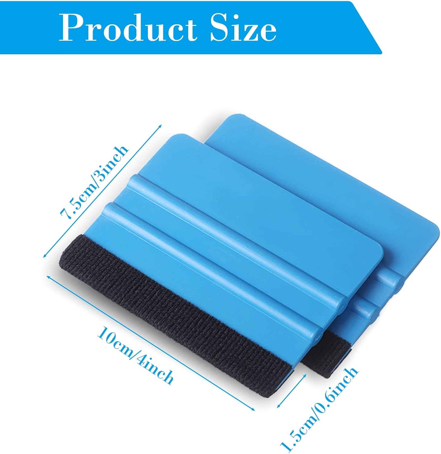 24 Pcs Squeegee for Vinyl 4 Inch Black Felt Edge Vinyl Squeegee Plastic Scraper Vinyl Wrap Tools Window Tint Remover Car Automotive Sticker Decal Applicator (Blue) : Automotive
