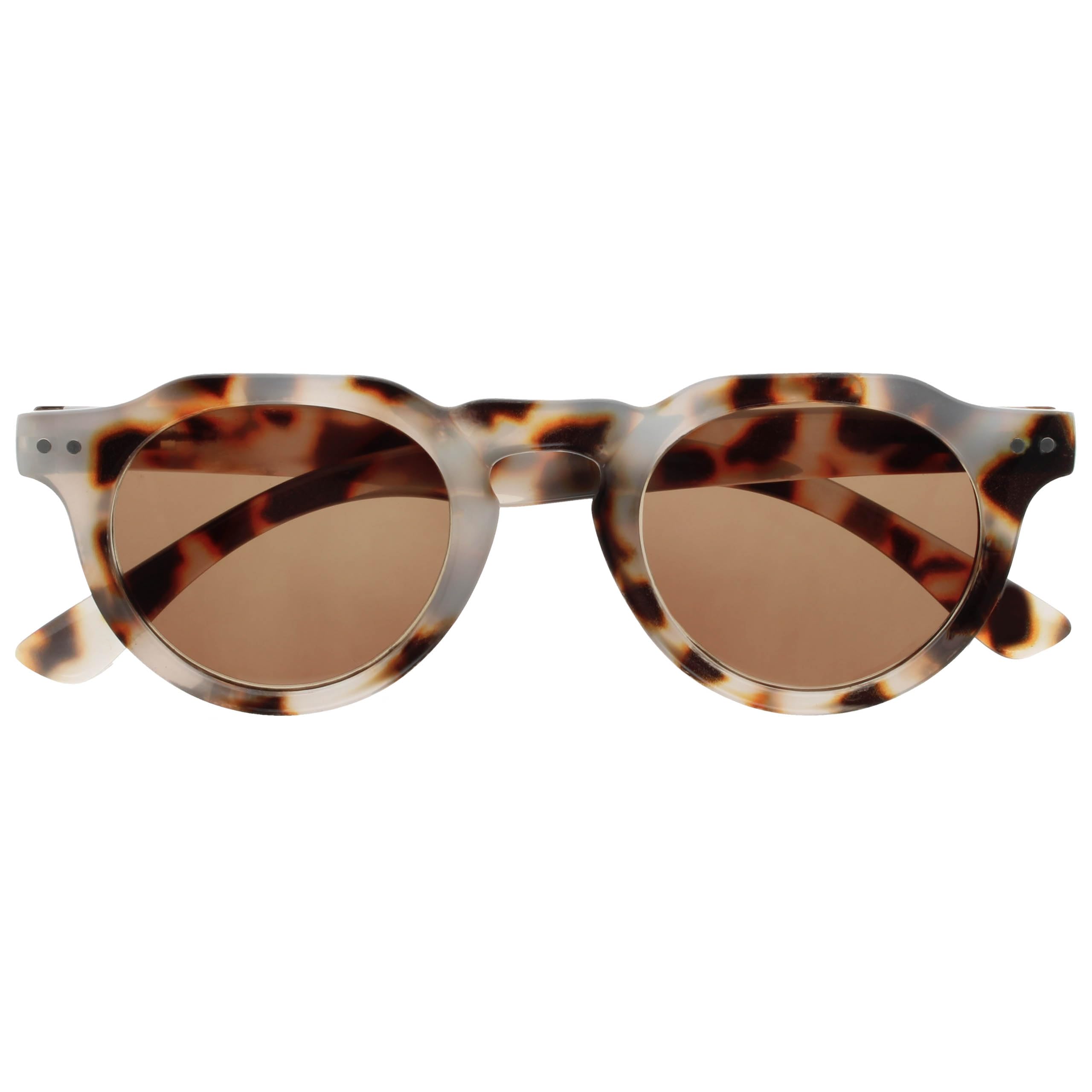 OPULIZE RIO - Sonnenlesebrille - Rahmen Oben Flach - UV400 Sonnenschutz -Braunes Schildpatt - Damen Herren - Federscharniere - S53-2- +2.00