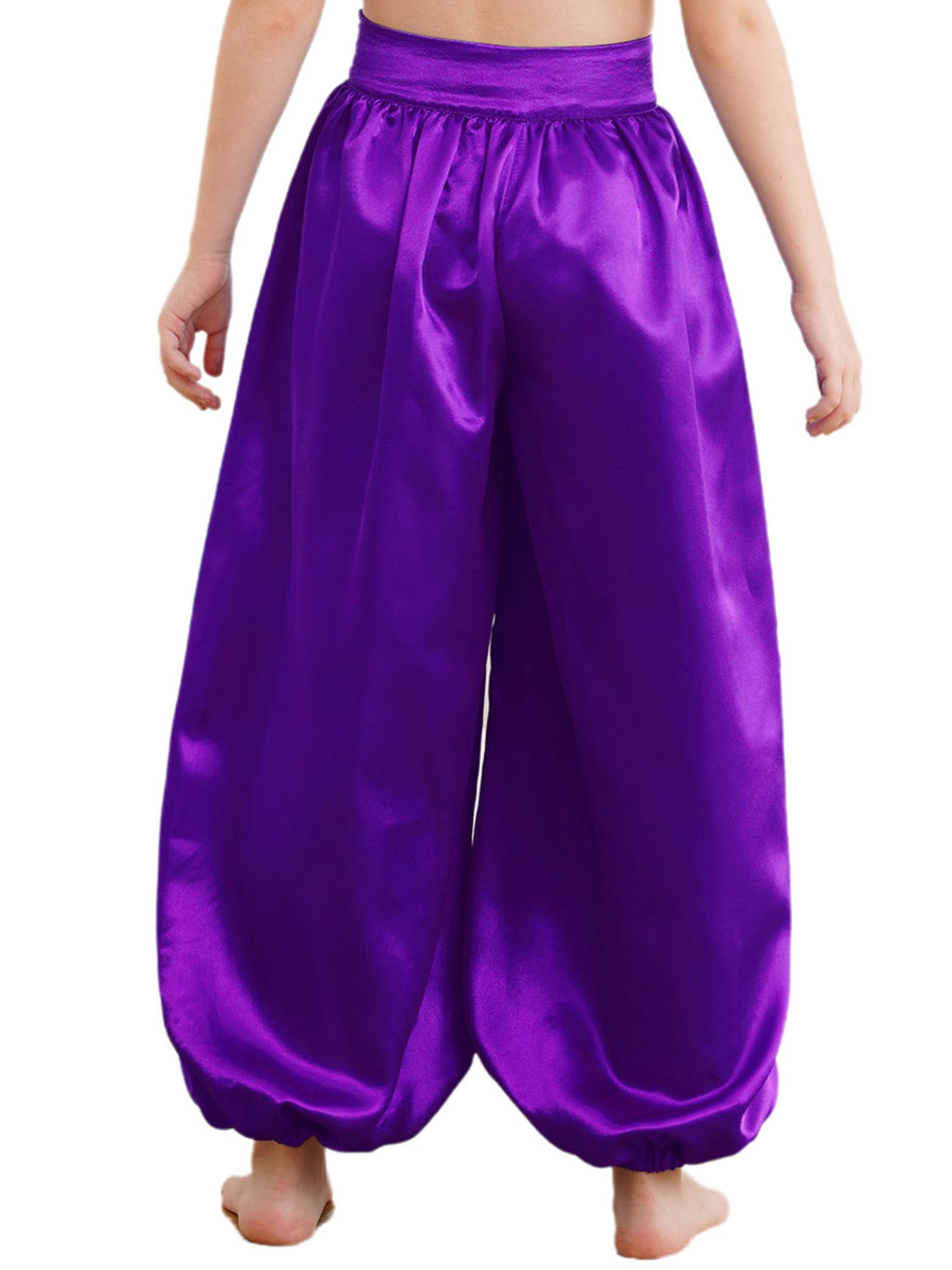 Dziecięce spodnie do tańca brzucha, rozciągliwe, haremki, wysoki stan, spodnie do tańca, luźne, slim fit, spodnie alladynki, legginsy, kostium karnawałowy