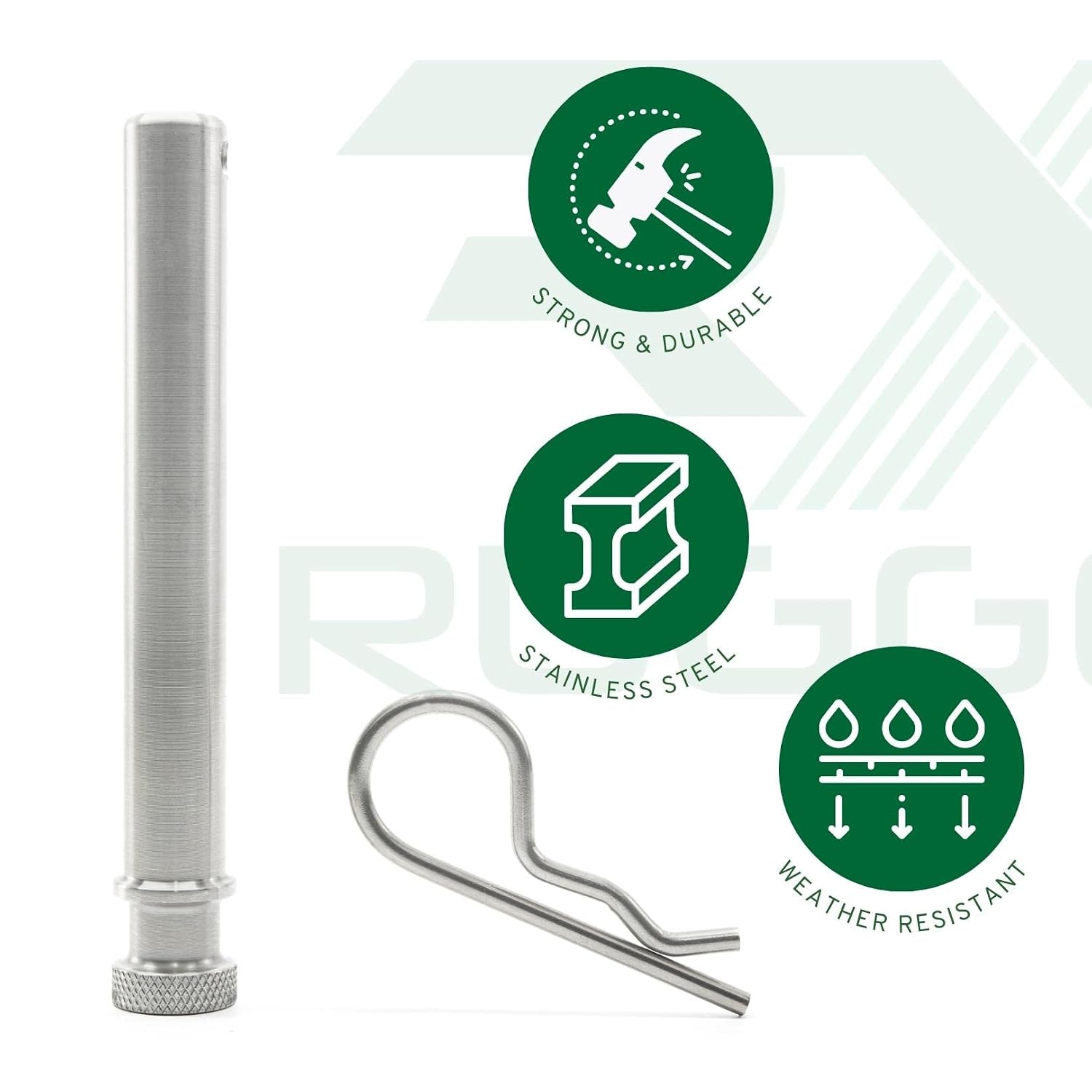 TS35010 Stainless Steel Replacement Hitch Pins & Clips for B&W 2" & 2.5" Tow and Stow - RuggedXL