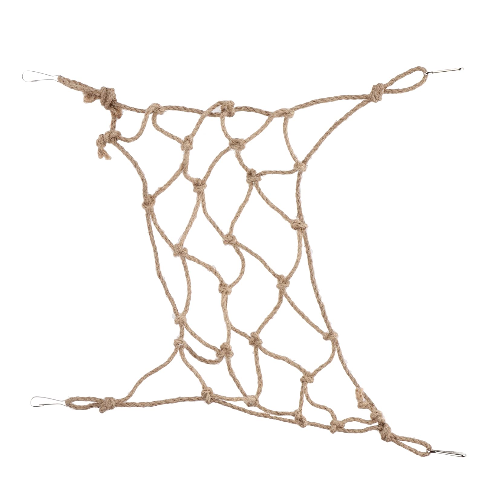 Bird Climbing Rope Ladder, Pet Climbing Net Hemp Rope with Four Fix Hooks for Hamsters for Parrots (8x11cm/3.1x4.3in)
