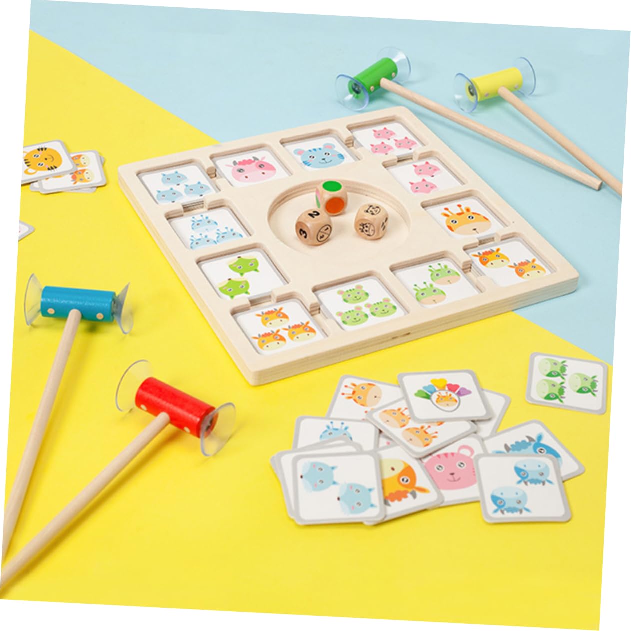 Yardwe 1 Set Giochi da Tavolo per Carte Animali Educativo Portatile per Sviluppo Intellettivo e Divertimento Adatto Ragazzi e Ragazze