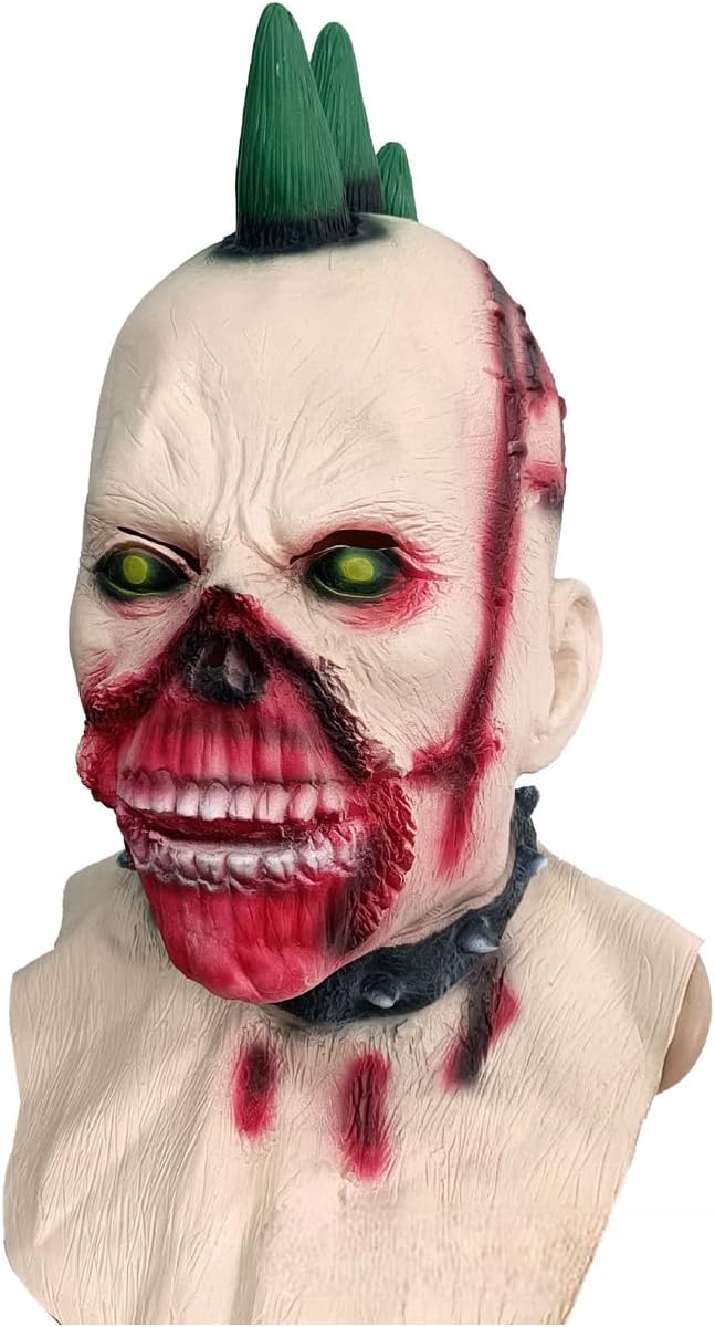 Halloween Realistic Latex Zombie Vampire Full Head Mask - Terrifying Haunted House and Escape Room Prop