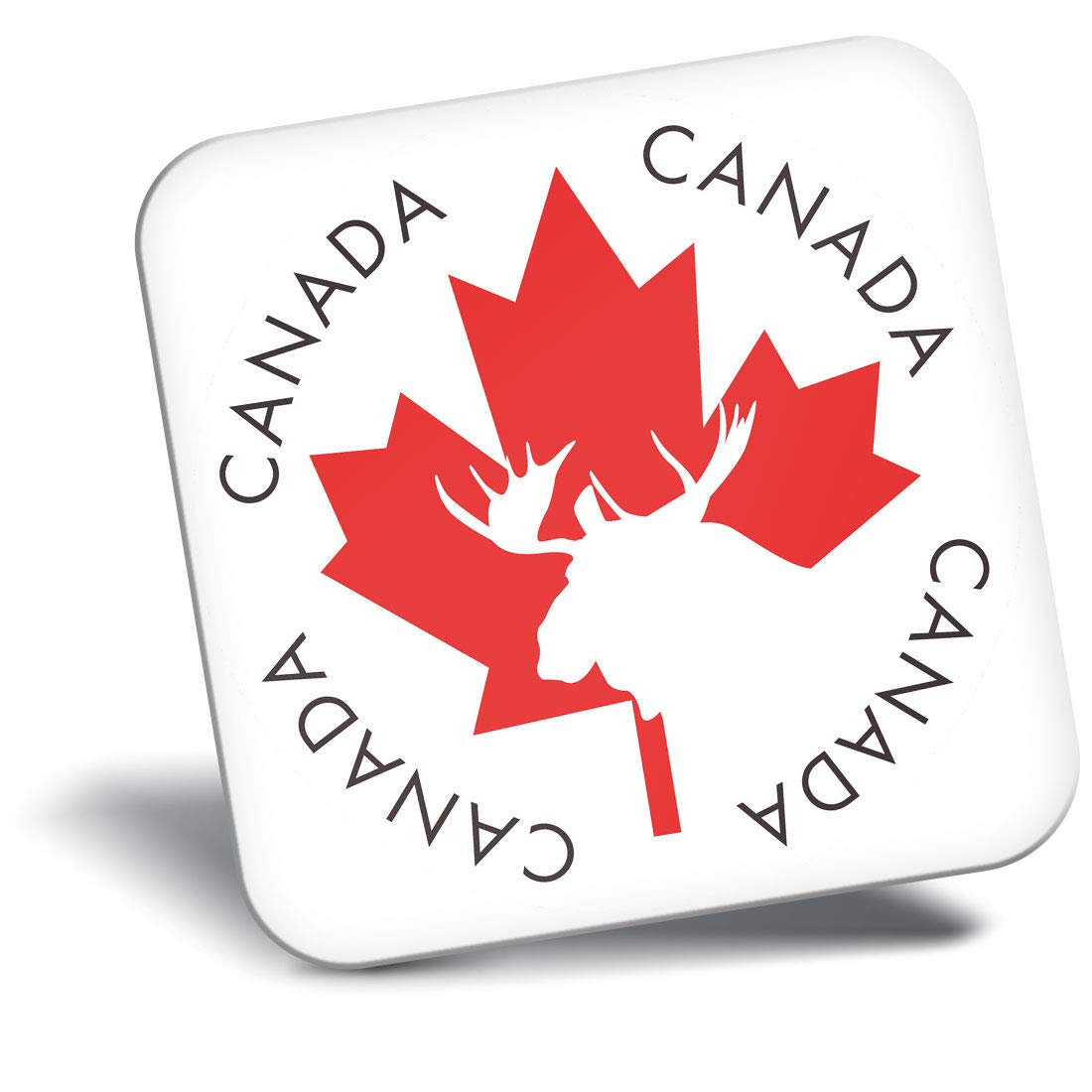 Destination Vinyl Ltd Multicolor Fridge Magnet - Canada Maple Leaf Moose Flag 4338