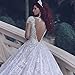 Tsbridal Luxury Crystals Lace Wedding Dresses Long Sleeves Wedding GownsXC348-White10