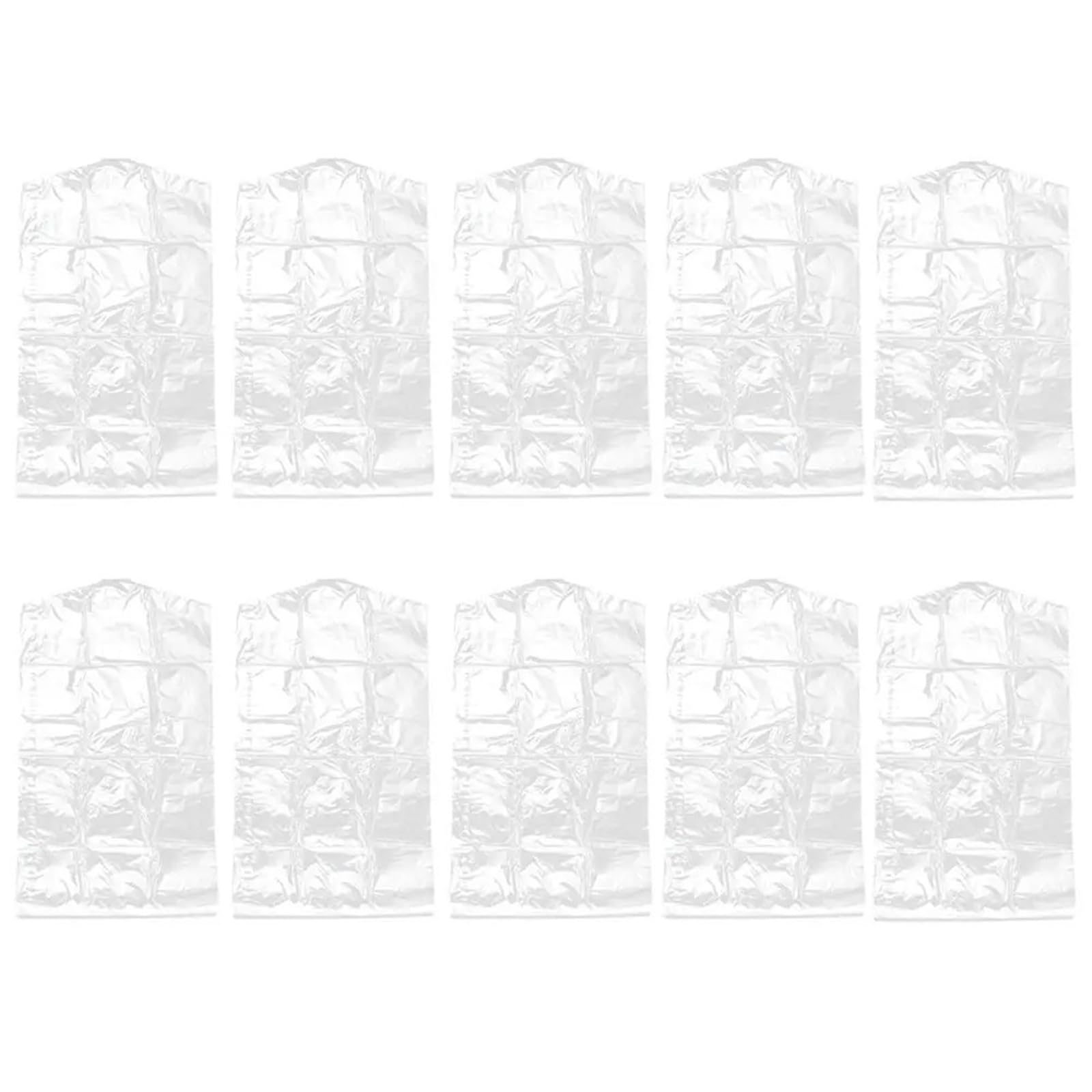 Clothes Covers Protector Bags 10Pcs Clothes Dust Cover Clear Garment Bag Covers Waterproof Bags Wardrobe Hanging Clothing Coat(60x130cm)