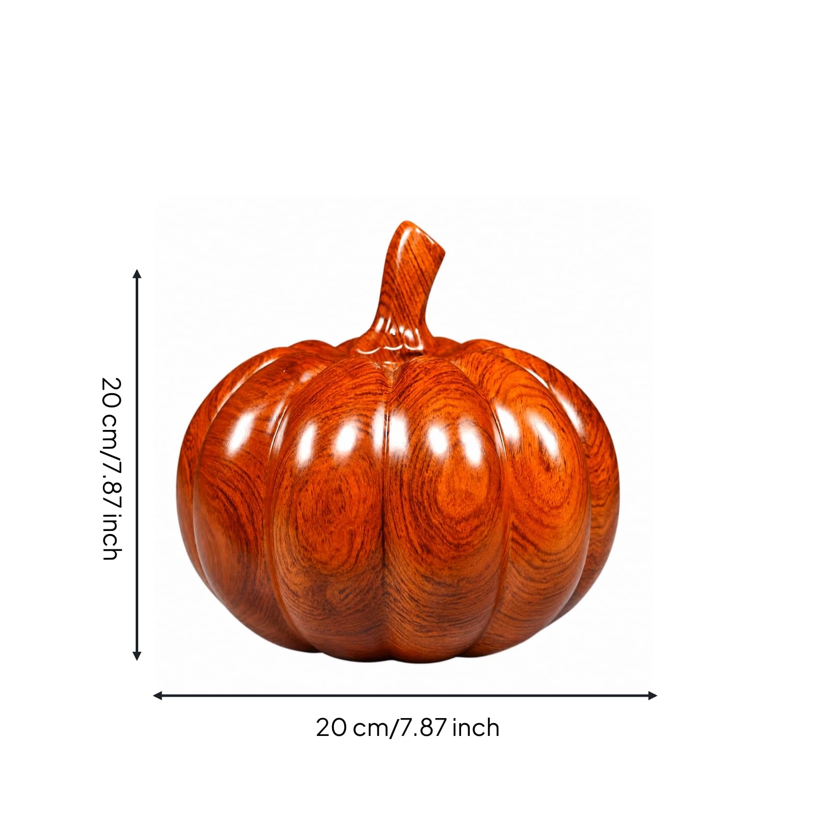 Lebendig -Apfel | Handgeschnitzt, Apfel mit Blatt, Glänzend, Ration, für Wohnzimmer, Büro, Schreibtisch, Birnbaumholz, 20CM