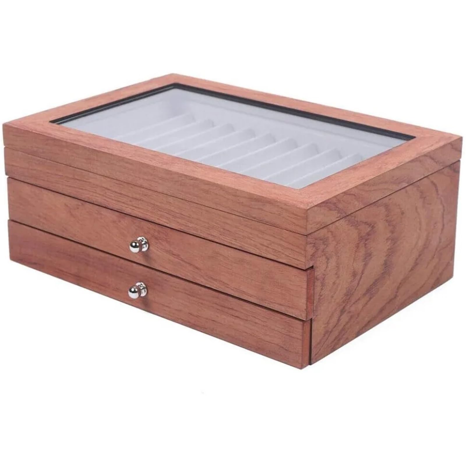 Présentoir à stylos en bois 3 niveaux, 34 pièces, boîte de rangement avec tiroir pour Rangement