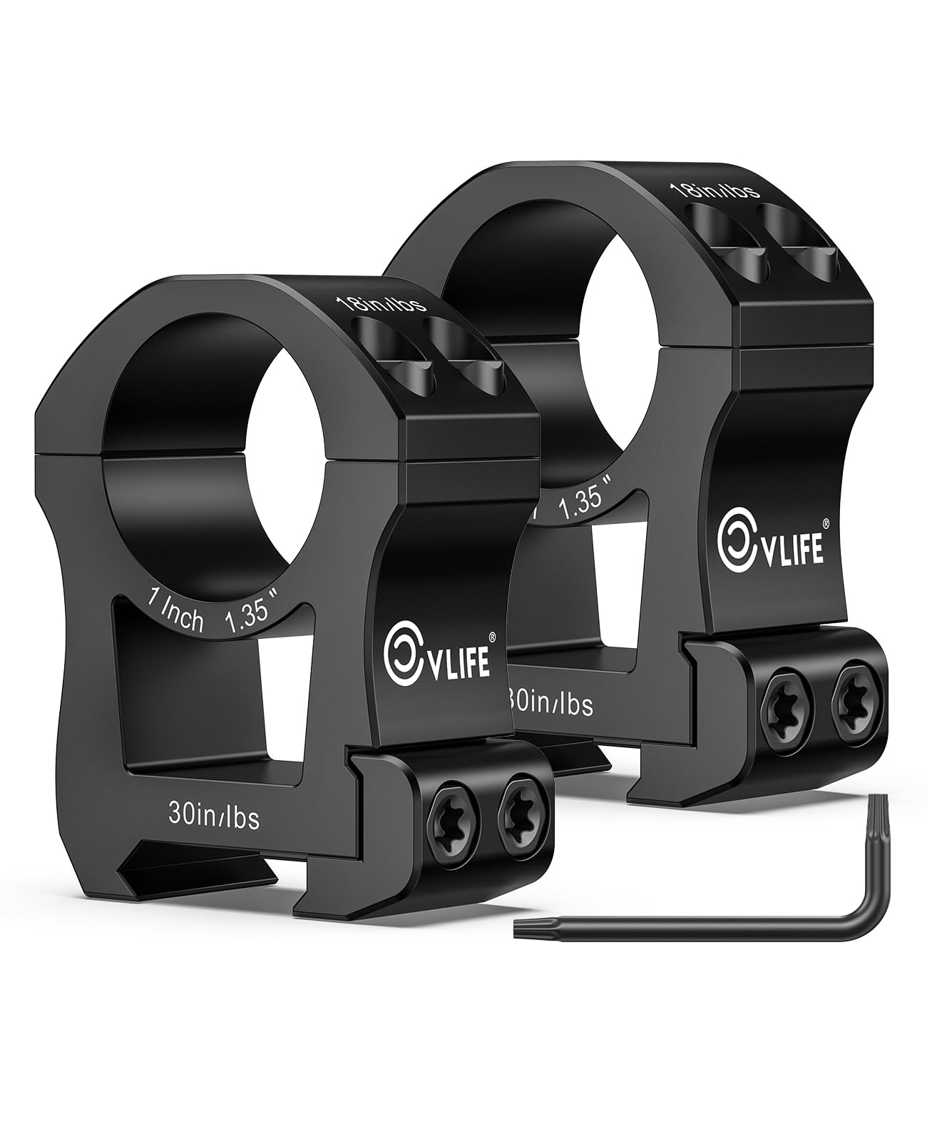 CVLIFE Precision Scope Rings Mount - Compatible with Picatinny Rails and More - 2 Pieces