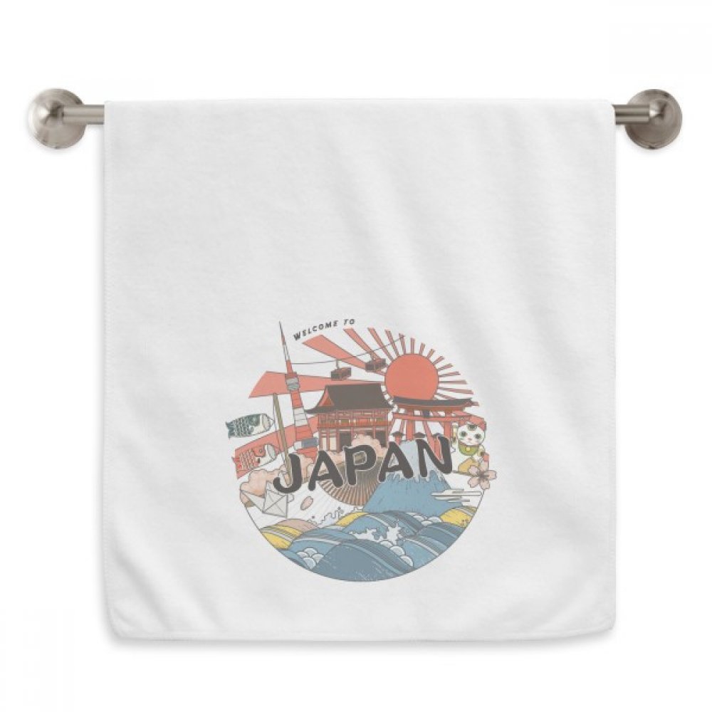 Serviettes débarbouillettes de culture japonaise traditionnelle Edo blanches 13X29