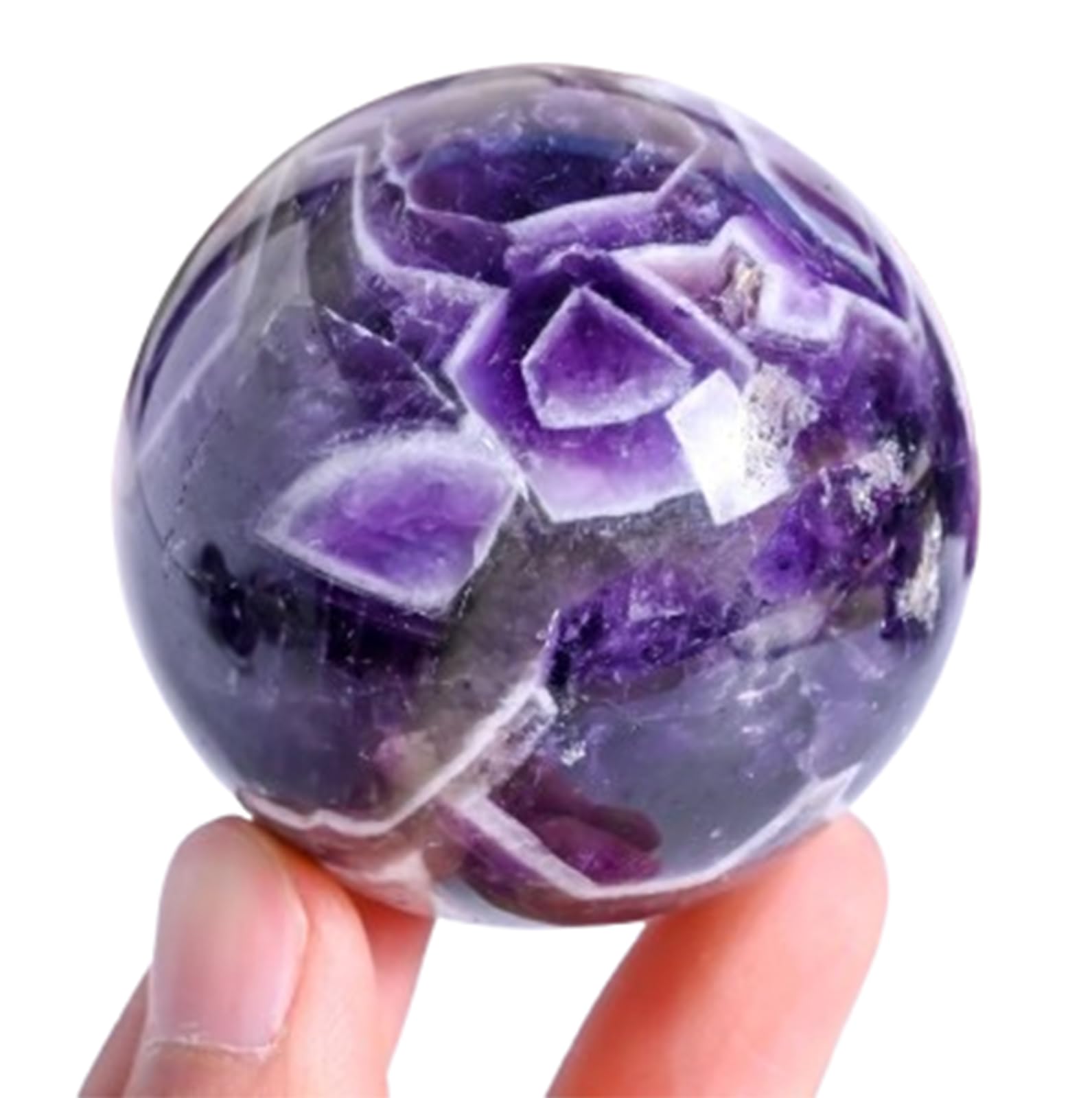 AUOQKQUT Round Crystals Decorative Sphere,Dream Amethyst Crystal Balls,Polished Purple Gemstone Ball Gift Home Decor Divination Yoga,3.5~4cm