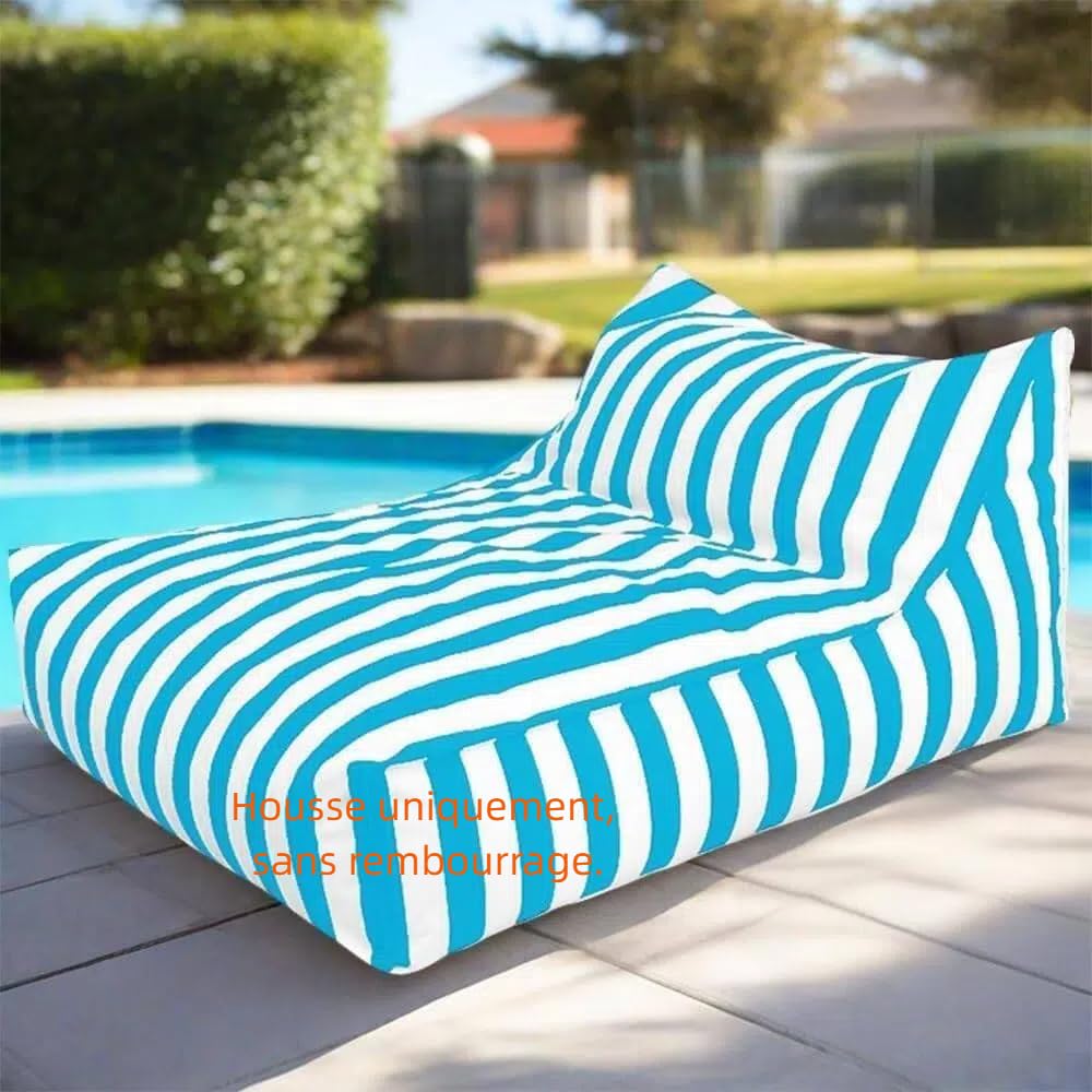 SXBCyan Fodera Pouf Galleggiante For Piscina(senza imbottitura) - King Outdoor, Impermeabile, In Oxford, For Esterni, Galleggiante, Senza Imbottitura, A Righe, For Spiaggia E Giardino(Skky blue)