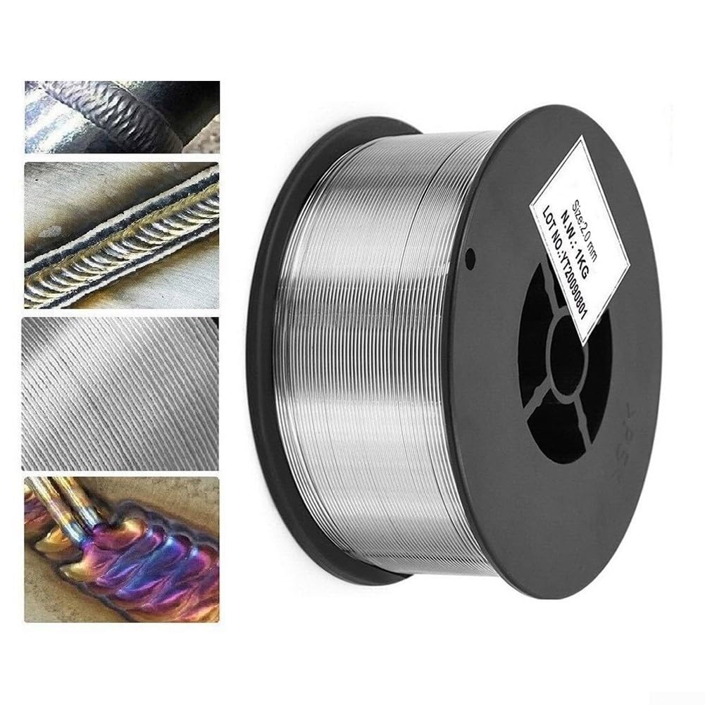 Fundente de aluminio núcleo soldadura alambre autoblindado MIG alambre de soldadura sin gas para maquinaria agrícola marco acero ligero Butt soldadura 2.0mm 2.0mm 2.2lbs