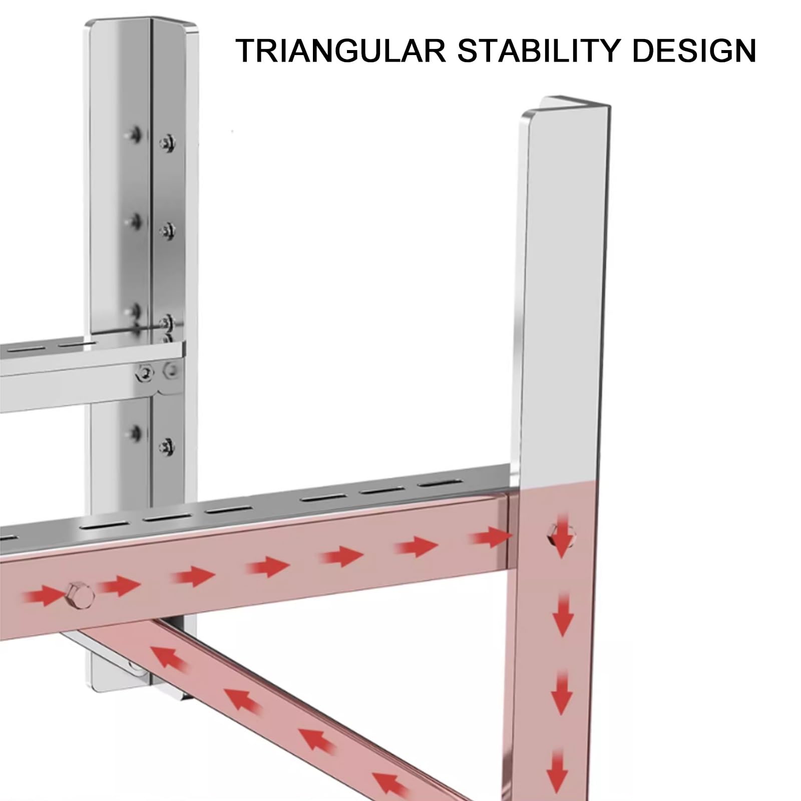 Soporte de Montaje en Pared Exterior, Soportes de Aire Acondicionado de Acero Inoxidable Inoxidable para Sistemas de Aire Acondicionado, Carga Máxima: 380 kg(43x43x33cm)