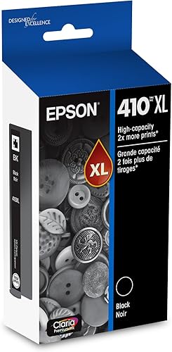EPSON Tinta Claria Premium 410 de alta capacidad (T410XL020) funciona con Expression Premium XP-530, XP-630, XP-640, XP-7100, XP-830