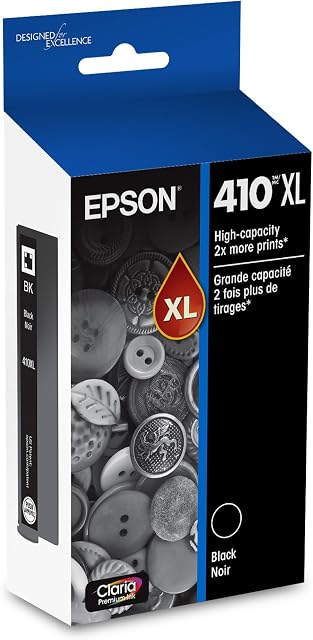 EPSON 410 Encre Claria Premium Haute Capacité (T410XL020) Fonctionne avec expression XP-530, 630, 640, 7100, 830