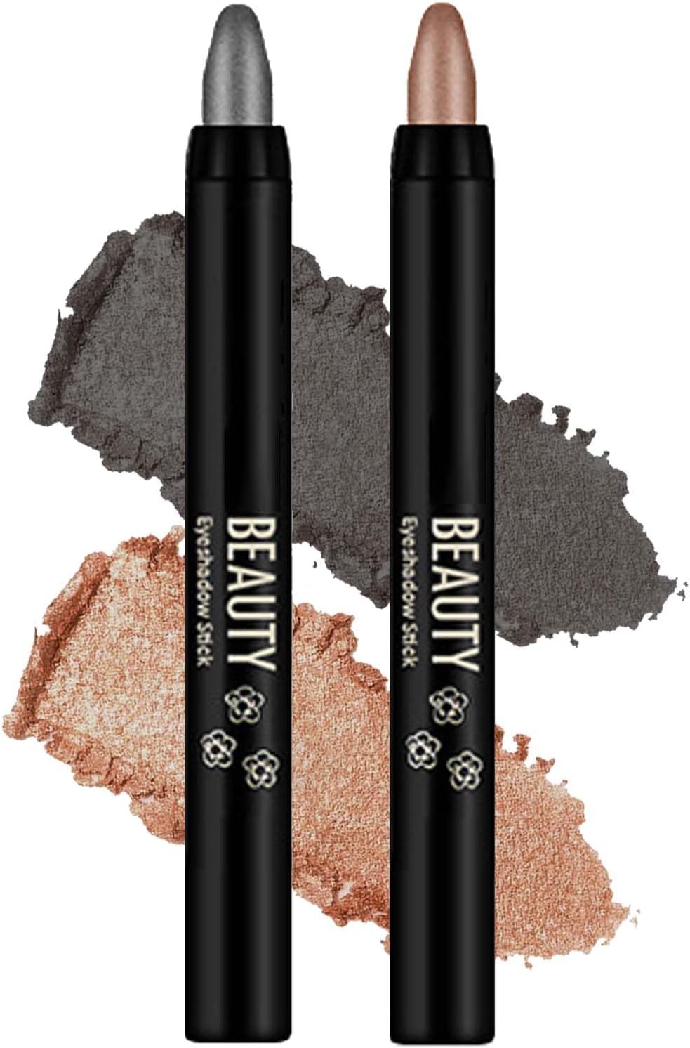 Glitter oogschaduw stift, 2 kleuren crème oogschaduwstift, parelglans Crayon oogschaduw potlood, waterbestendig, glanzende make-up pen (03 zwart + 05 bruin) Glitter oogschaduw stift, 2 kleuren crème oogschaduwstift, parelglans Crayon oogschaduw potlood, waterbestendig, glanzende make-up pen (03 zwart + 05 bruin)