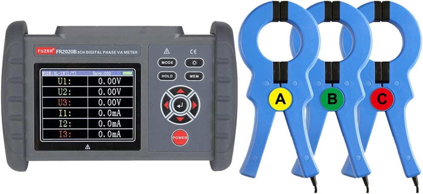 Clampon AC Leakage Current Meter LargeDiameter ThreePhase Digital