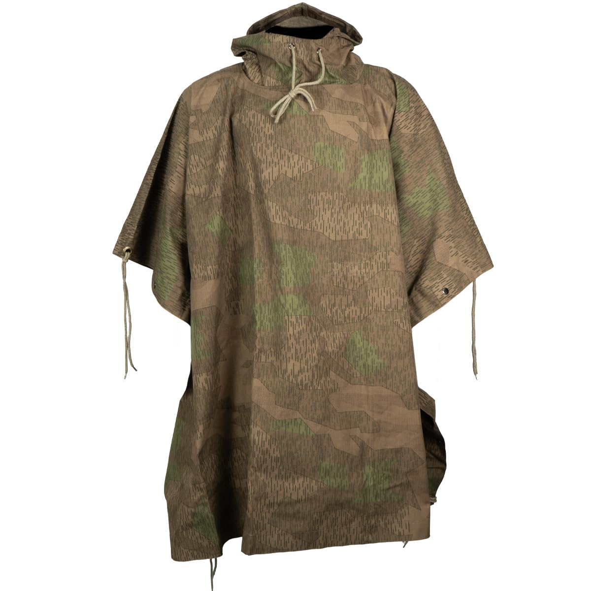 Poncho réversible moderne d'inspiration militaire de la Seconde Guerre mondiale – Camouflage éclatant terne – Taille unique, Vert, Taille unique