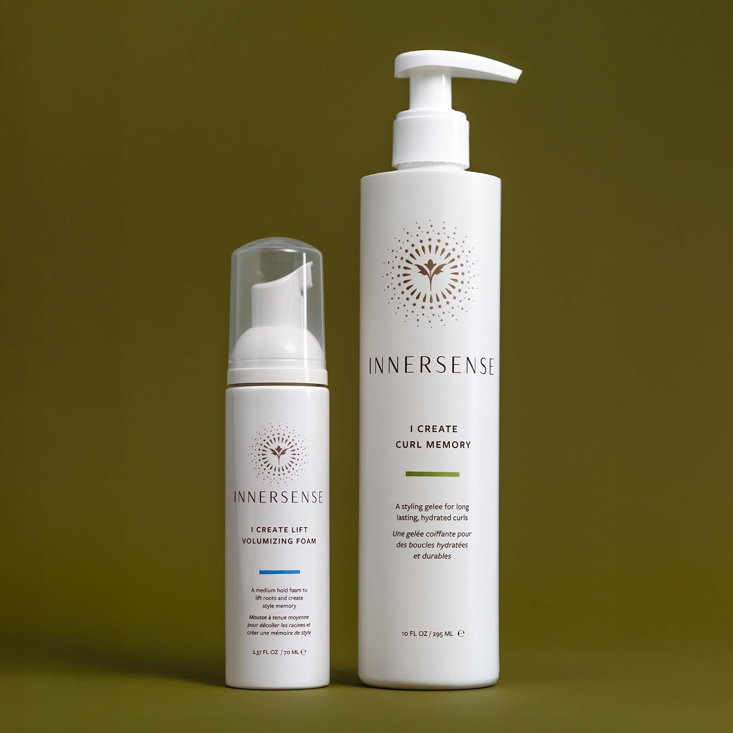 INNERSENSE - Curl Enhance Duo with I Create Curl Memory (10 oz) + I Create Lift (2.37 oz) | Shape, Define, Enhance Strands | For Women & Men, Non-Toxic, Cruelty-Free, Clean Haircare