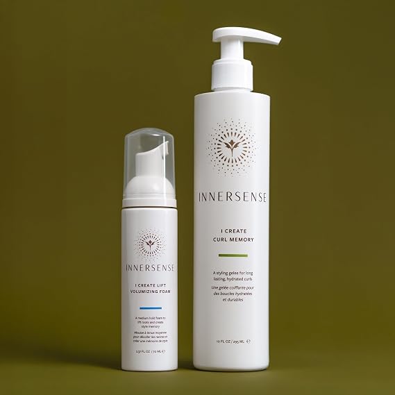 INNERSENSE Organic Beauty - Curl Enhancing Duo | I Create Curl Memory (10 oz), I Create Lift (2.37 oz) | Define Curls, Lock In Moisture, Fight Frizz | Non-Toxic, Cruelty-Free