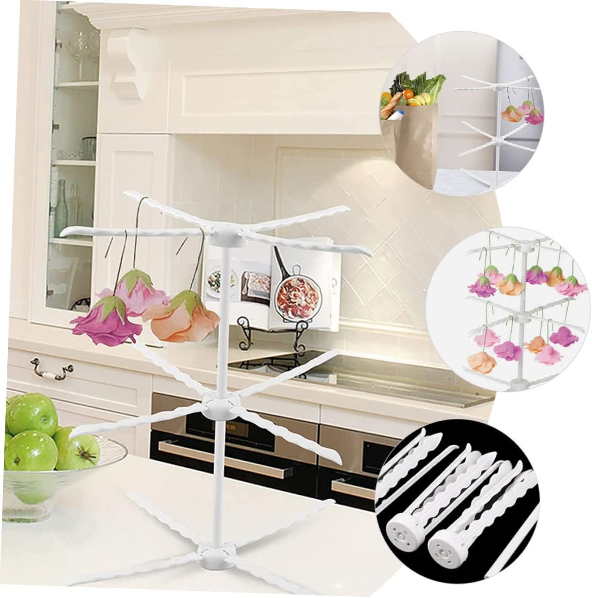 2pcs Fondant Flower Drying Rack Stand for Gum Paste Flowers Non-Stick and Flexible for Cake Decorating Easy to Assemble and Use