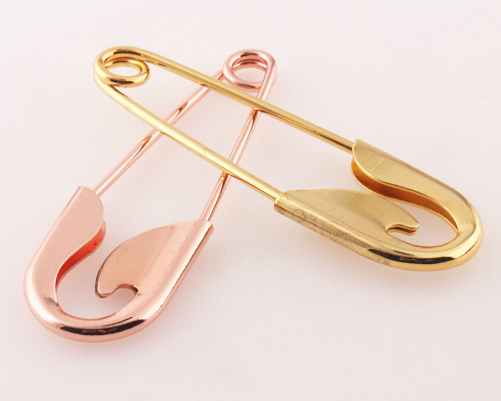Sicherheitsnadel, große Sicherheitsnadeln, 5 Stück 10 mm große Bastelnadeln, Gold/Roségold vergoldet, Brosche, Maschenmarkierer, Metallnadeln, Schlaufen, Charms(Rose Gold)