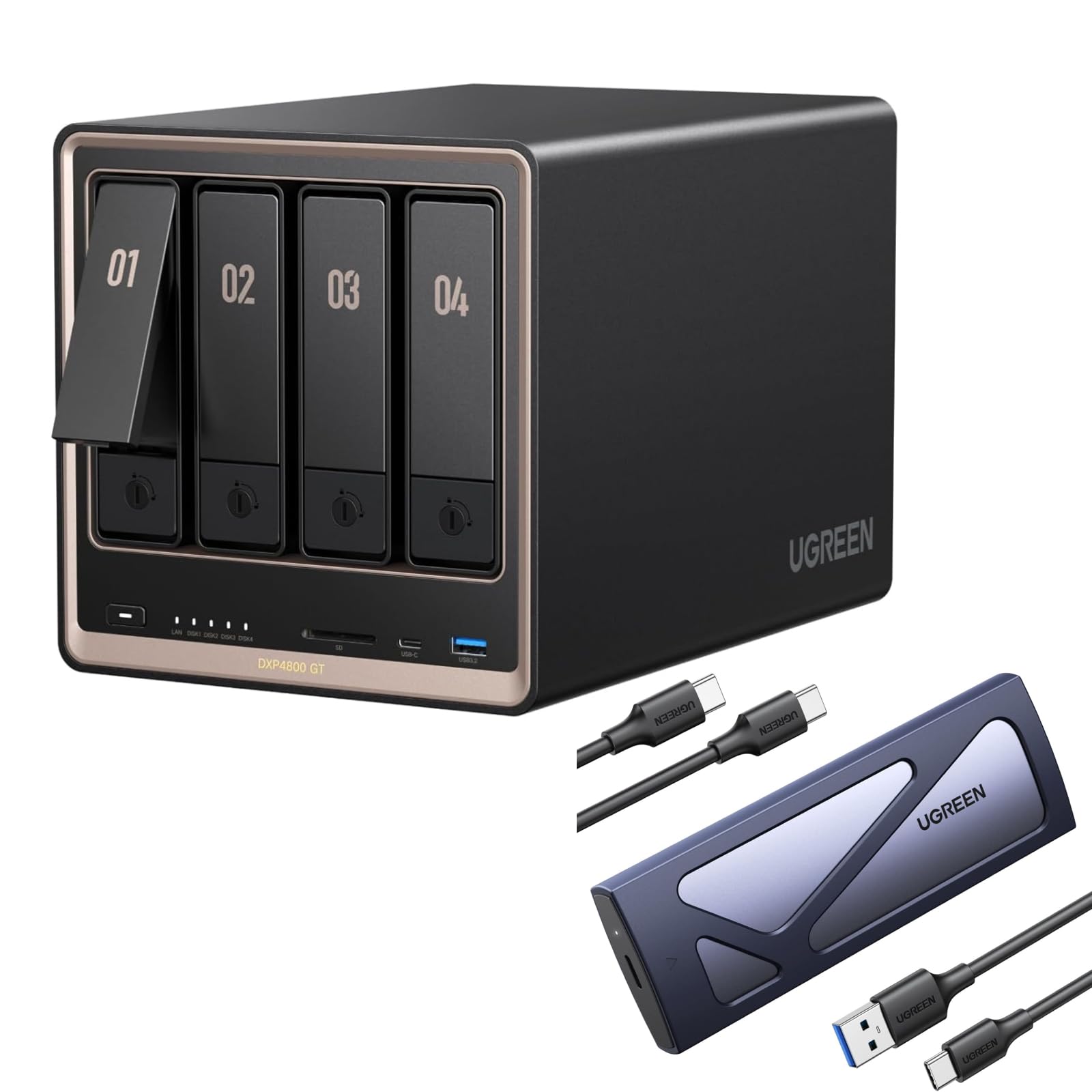 UGREEN NASync DXP4800GT NAS a 4 alloggiamenti con box NVMe