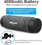 Haut-parleur Bluetooth portable, haut-parleurs extérieurs, Zealot S1 Haut-parleur sans fil pour vélo, 4000mAh Batterie, LED Lumière, TF/AUX, IPX5 Imperméable avec accessoires de montage à vélo (Gray)