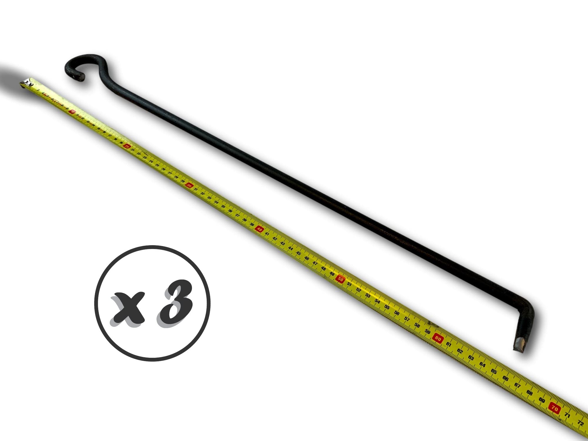 Herbata mieszadła model stali kutej 66 cm | Zestaw 3 sztuk | Akcesoria do pielęgnacji pieca na drewno grill kocioł kominkowy | Do węgla drzewnego | Ogień podnieś ożywienie | Kibros CHTISO66x3