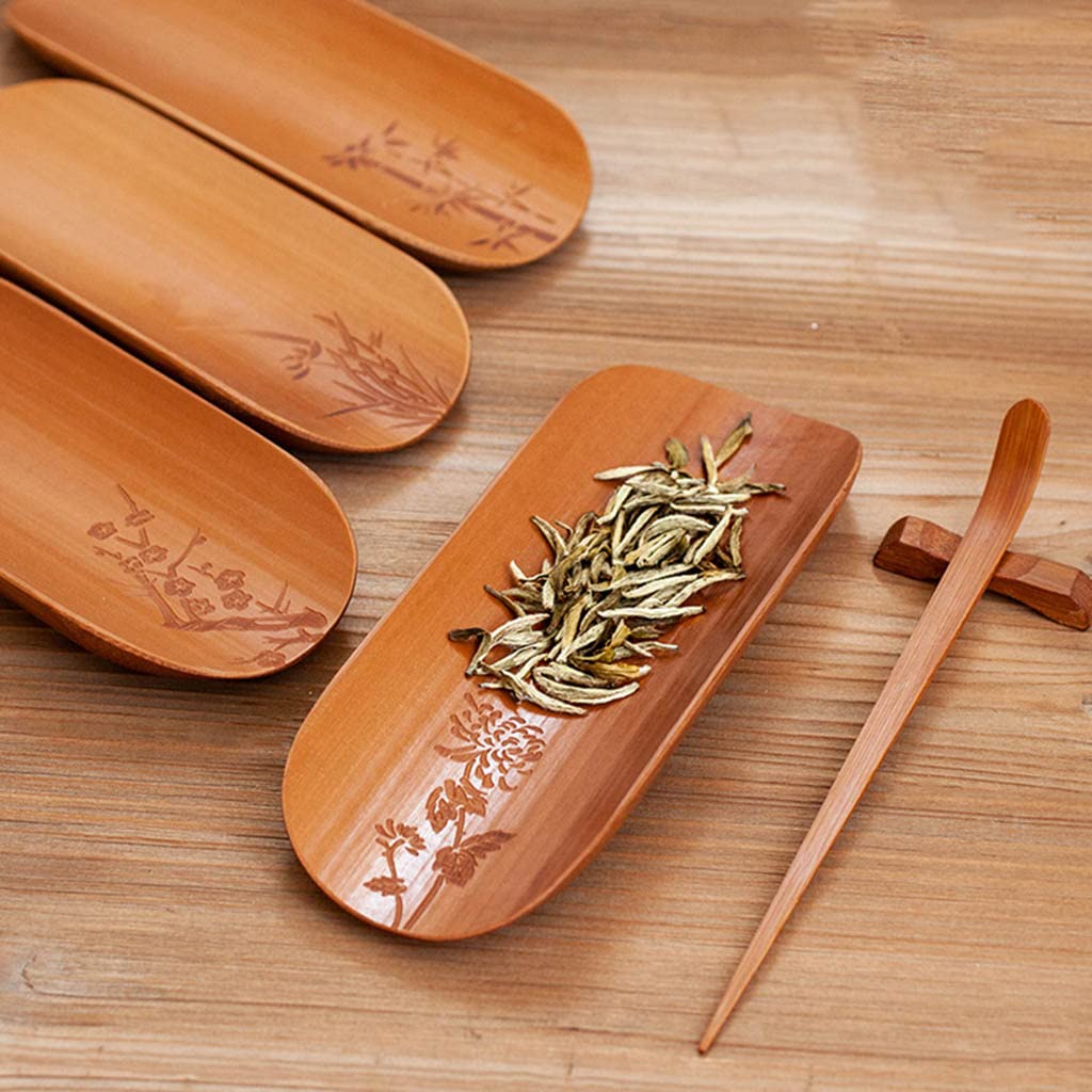 Juego de 3 herramientas de té de bambú natural para disfrutar con la familia para preparar té, ceremonia de té, juego de herramientas de utensilios de cocina, exquisito juego de herramientas de té