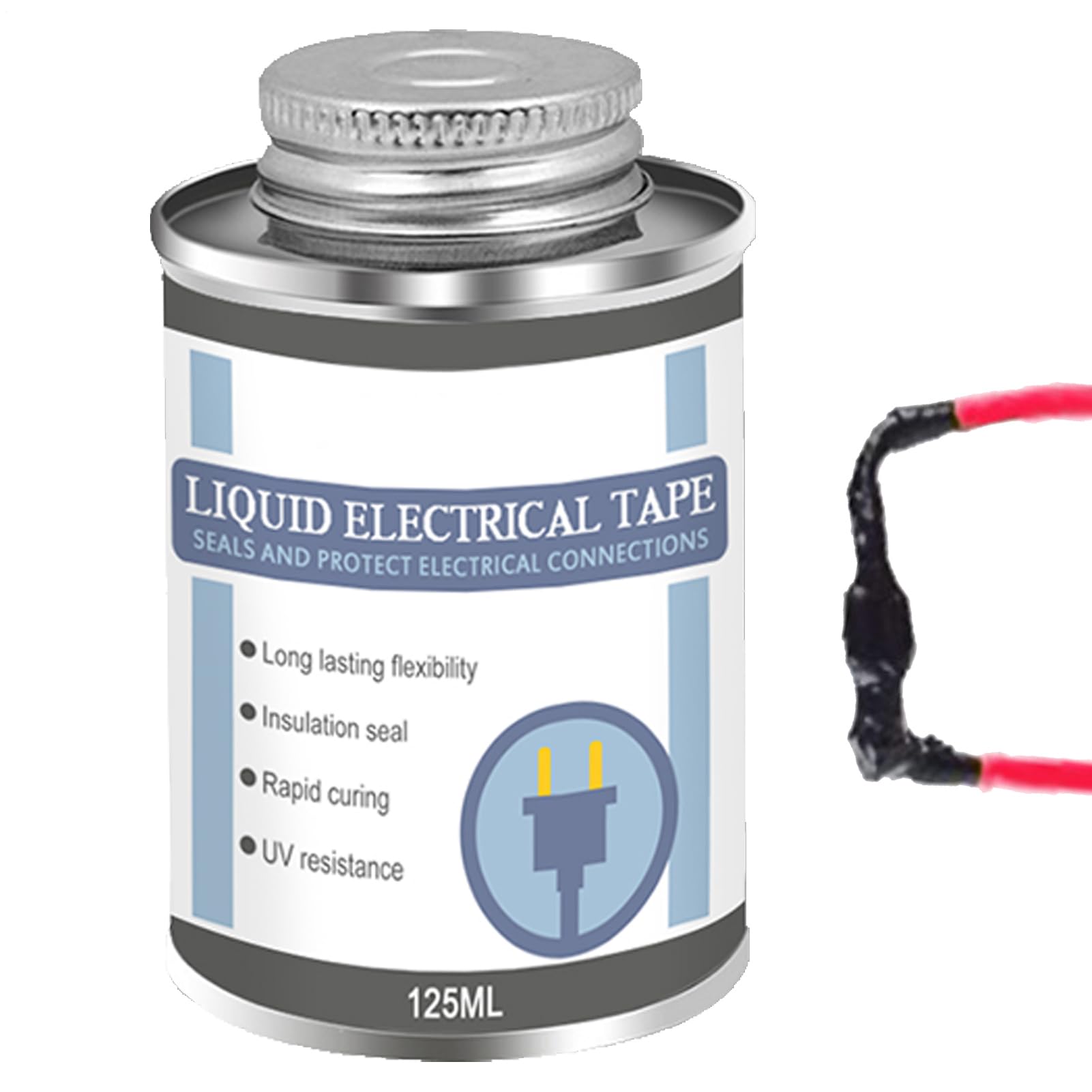 Liquid Insulating Rubber Coat, 125ML Liquid Electrical Tape, High Temperature Resistant Liquid Insulation Tape, Liquid Insulation Glue, Waterproof Insulating Glue, Cable Repair Paste, Fast Dry Tape