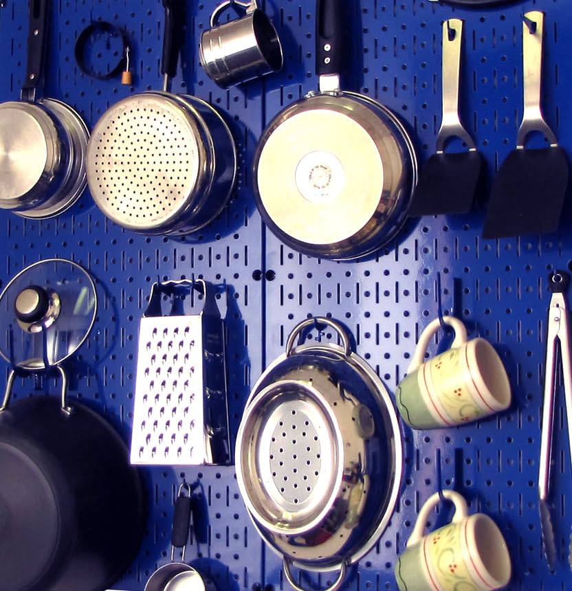 Image of Wall Control 30-P-3232BU Blue Metal Pegboard Pack