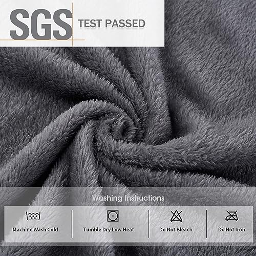 Image of FashGudim Mens Robes Big and Tall with Hood Two-Tone Flannel Fleece Contrast Bathrobe Full Length Plush Long Robe House Coat