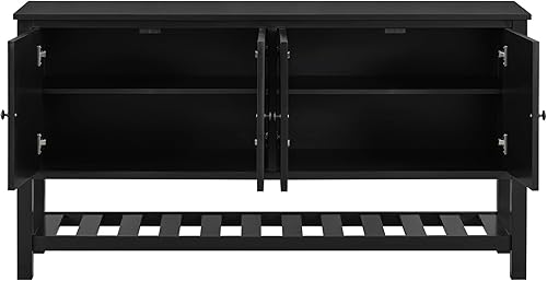 Miniatura 109 de Aparador moderno y elegante con patas y asas de metal dorado y estante ajustable, mesa consola clásica de 60 pulgadas, mesa de sofá, mesa de entrada