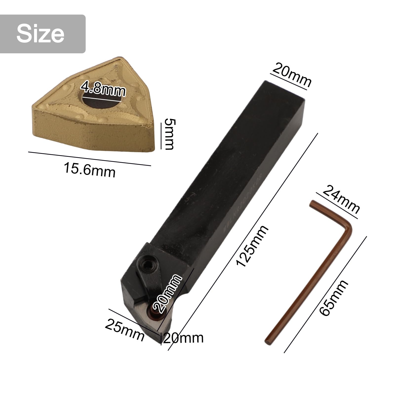 Soporte para herramientas de torneado de torno de 20 mm, portaherramientas de torno con herramientas de corte, 10 piezas de insertos de carburo WNMG0804