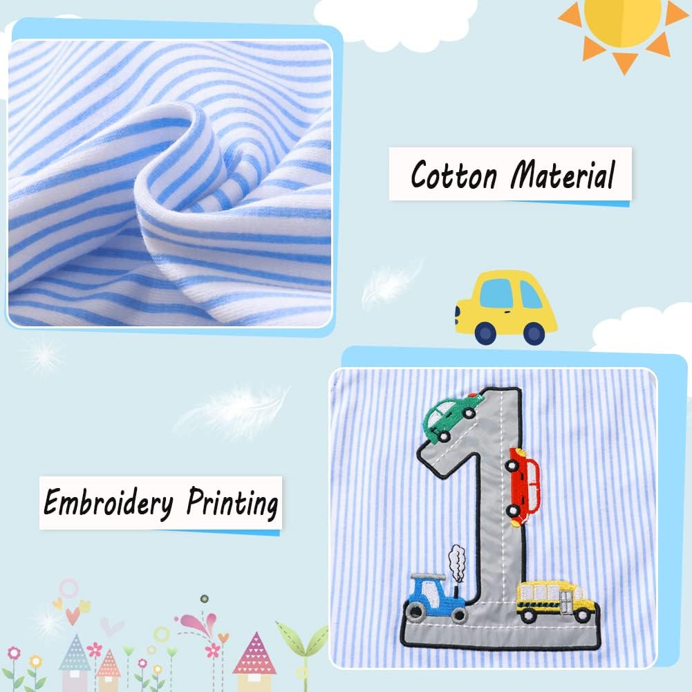 XIFAMNIY Infant Baby Boy 1st Birthday Striped One-Piece Sleeveless Cotton Romper Summer Jumpsuit Clothes… - Image 3