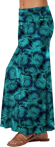 LYANER Women's Casual High Waist Flowy Long Skirt Summer Flare Maxi Skirts Flora