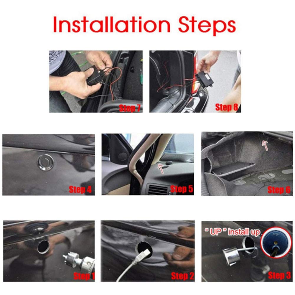 Radar de Respaldo inverso, Universal Coche Copia de Seguridad Radar Reverso 8 Sensor + Alerta de Sonido