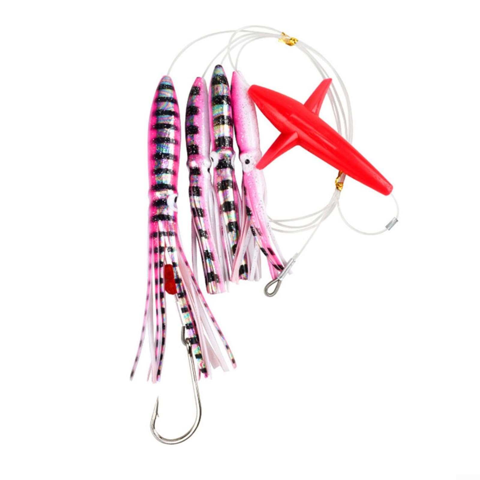 Big Game Fishing Teaser Rigged con molla, esca per tonno e calmar, fluorescenti ai raggi UV, 22,5 cm, 151 g, accessori da pesca in acqua salata (C5)